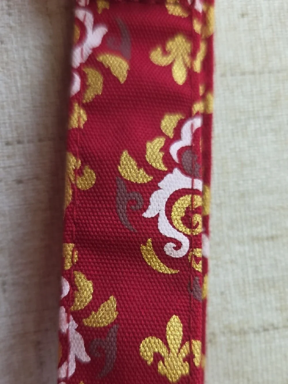Coastal Floral Red Dog Collar with Gold Hardware